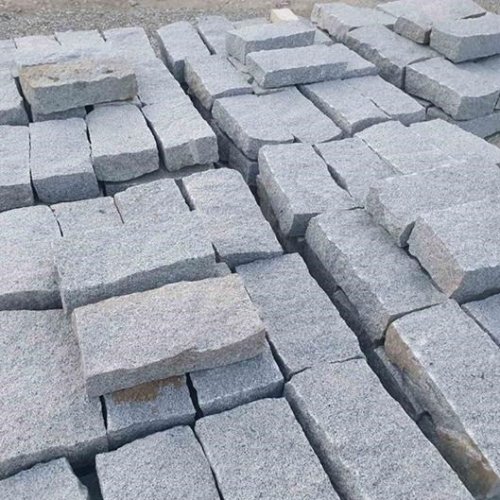 Piatraonline - Bordura granit gri sare si piper natur 10 x 20 x 40 cm