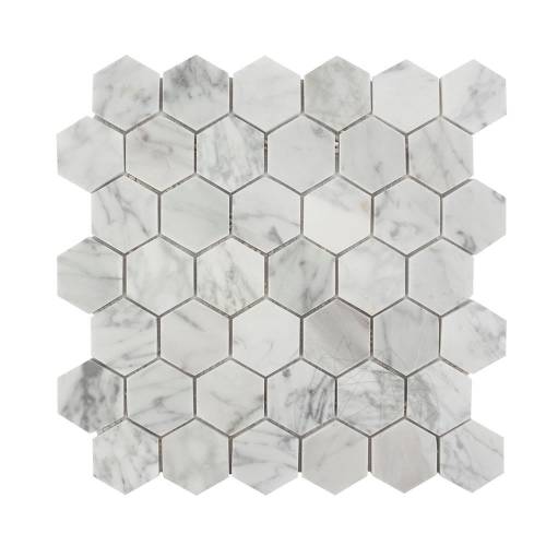 Piatraonline - Mozaic marmura bianco carrara hexagon small mata