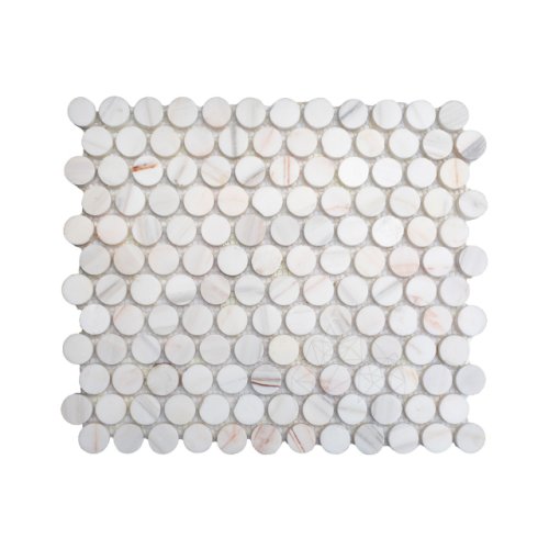 Mozaic Marmura Calacatta Amber Penny Polisata, 30.5 x 28 cm