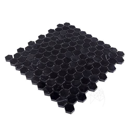 Piatraonline - Mozaic marmura nero marquina hexagon polisata
