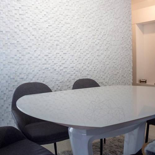 Piatraonline - Mozaic marmura thassos 3d scapitata 2.8 x 2.8cm