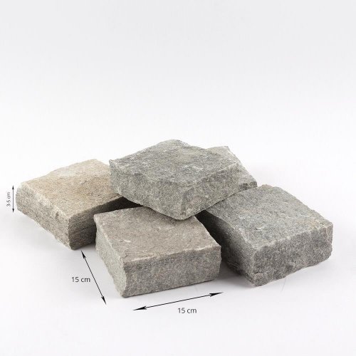 Piatraonline - Piatra cubica ardezie kavala natur 15 x 15 x 3-5cm