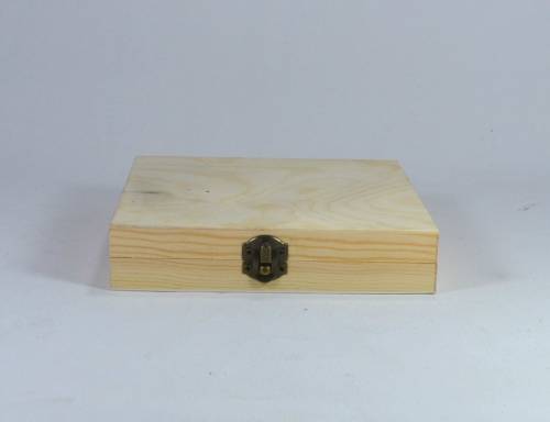 Interdekor - Cutie lemn pentru trabuc - 14x14x3cm obiect decorabil din lemn 5208