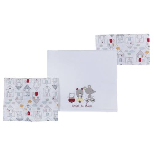 Chicco.ro - Set 3 piese lenjerie pat copii chicco, multicolor