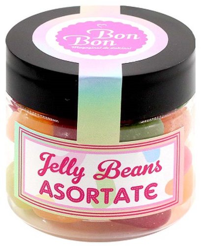 Borcan Bonbon Pet 60 ml - Jelly Beans asortate