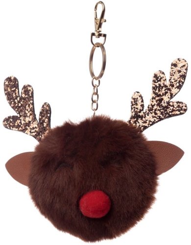 Breloc - Jingle All the Way Reindeer Pom Pom Xmas
