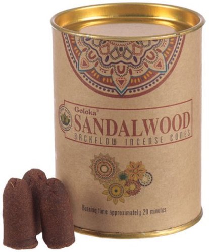 Conuri parfumate in cutie metalica - Goloka Sandalwood