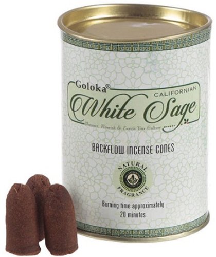 Conuri parfumate in cutie metalica - Goloka White Sage