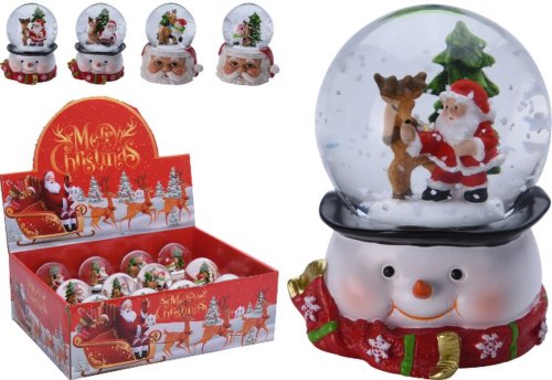 Bookcity - Glob de zapada - snow man santa - xmas figurine 5x6 cm
