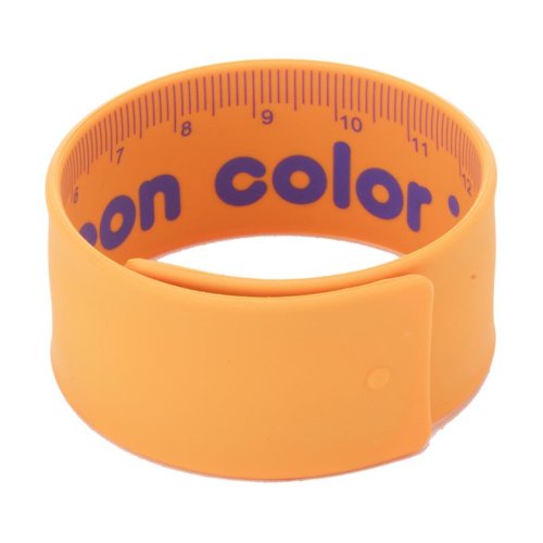 Rigla flexibila 18 cm otel si cauciuc portocaliu neon