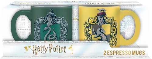 Set 2 cesti mini espresso - Harry Potter - Slytherin and Hufflepuff