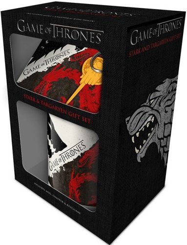 Set cadou cana coaster si breloc - Game of Thrones - Stark Targaryen