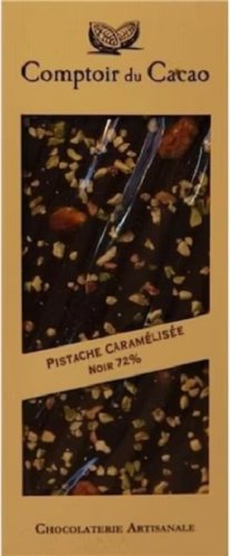 Tableta de ciocolata - Pistache Caramelisee Noir 72 