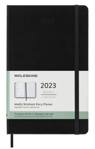 Agenda 2023 - 12-Months Weekly - Large, Hard Cover - Black | Moleskine