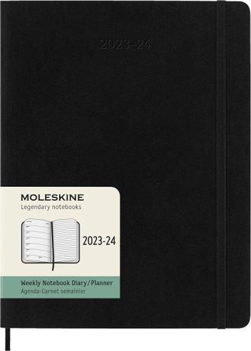Agenda 2023-2024 - 18-Month Weekly Planner - Extra Large, Soft Cover - Black | Moleskine