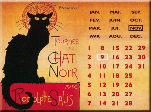 Calendar metalic - Tournee du Chat Noir | Cartexpo