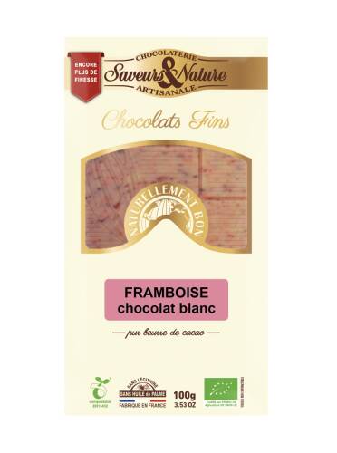 Ciocolata artizanala - Blanc Framboise Bio | Saveurs et Nature