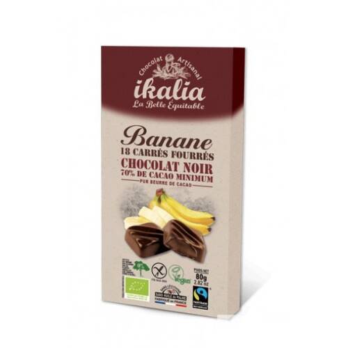 Ciocolata artizanala - Carres Fourres Banane Noir | Saveurs et Nature