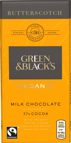 Ciocolata - butterscotch milk chocolate, organic 90g | green&black's