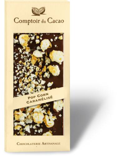 Ciocolata cu lapte si popcorn caramelizat | Comptoir du Cacao