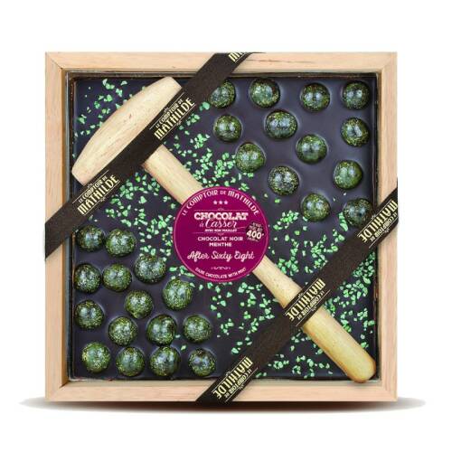 Ciocolata in cutie din lemn - Le Chocolat Noir a casser - Menthe | Comptoir de Mathilde
