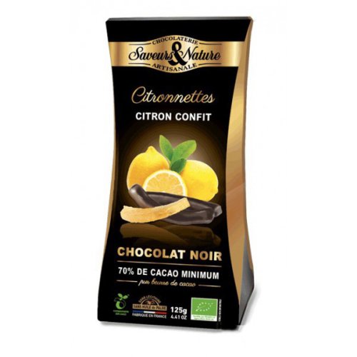 Ciocolata neagra cu fructe confiate - Citronnettes, citron confit | Saveurs et Nature