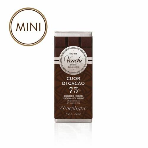 Ciocolata neagra - Cuor di Cacao 75% Chocolight Mini | Venchi