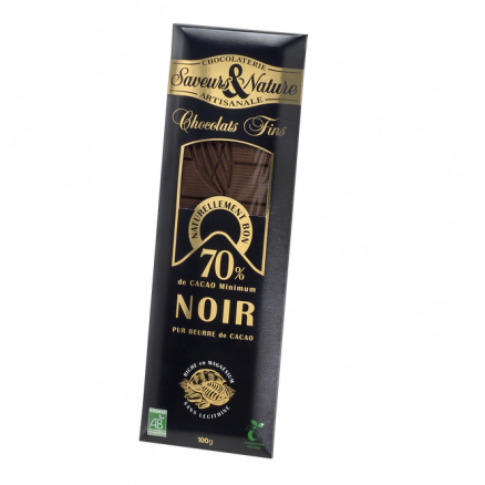 Ciocolata neagra - Table Noir 70% Cacao, 100g Bio | Saveurs et Nature