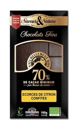 Ciocolata neagra - Table Noir 70% citron Bio | Saveurs et Nature