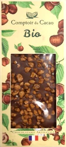 Ciocolata - organic gourmet bar dark - hazelnuts bio | comptoir du cacao