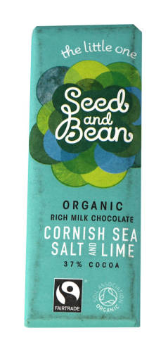 Ciocolata - Seed and Bean Cornish Sea Salt & Lime Organic Milk Chocolate Bar | Organic Seed & Bean Company