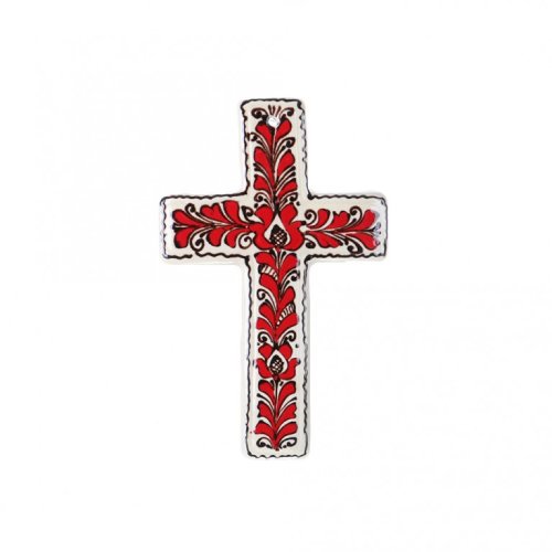 Cruce ceramica rosie de corund | Invie Traditia