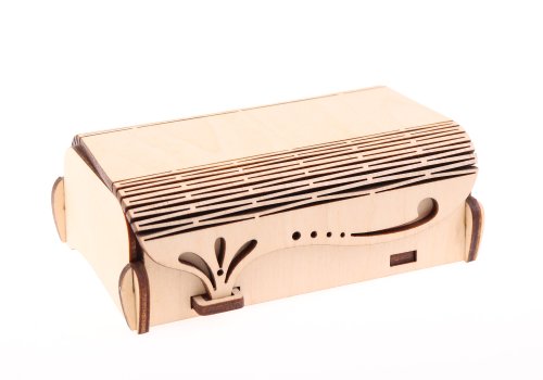 Cutie lemn - Curbata 9x6x3cm | Acrilat WoodBox