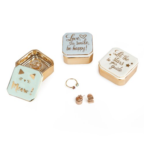 Cutie pentru bijuterii - Ring Holder - Golden Box | Balvi