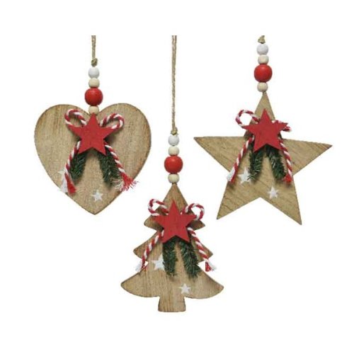 Decoratiune - bead hanger with red star - mai multe modele | kaemingk
