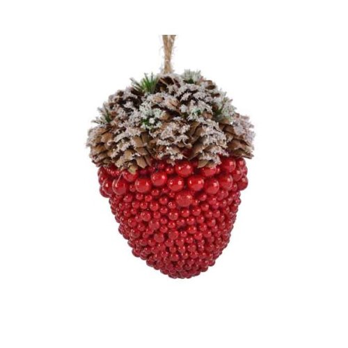 Decoratiune - berry acorn with hanger - red | kaemingk