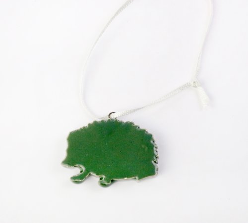 Decoratiune Craciun - Ceramic Hedgehog on String, green | Drescher