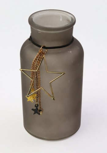 Decoratiune Craciun - Deco Jar with Gold Star, 8x18cm | Kaemingk