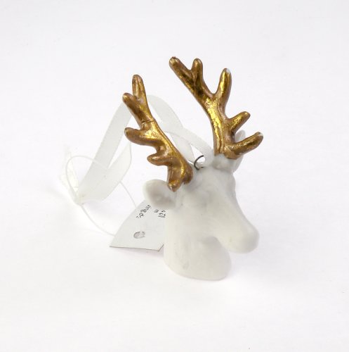 Decoratiune Craciun - Porcelain Stag Head, 4x6.5cm | Drescher