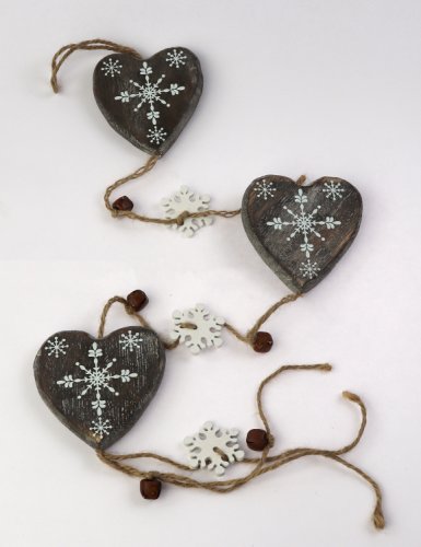 Decoratiune Craciun - Wood Heart-Star Garland, 85cm | Pusteblume