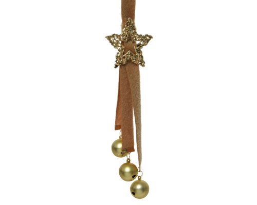 Decoratiune - Tassel Suede with Iron Bell with Iron Star - Brown | Kaemingk