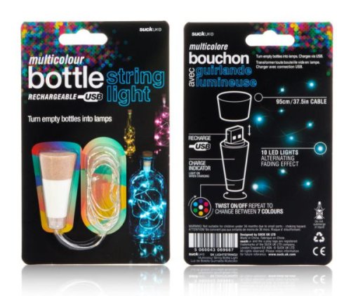 Dop luminos - Multicolour String Bottle Light | Suck Uk