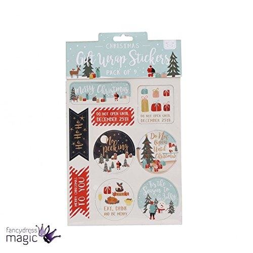 Etichete pentru cadouri - Christmas Gift Wrap Stickers, pack of 9 | CGB Giftware