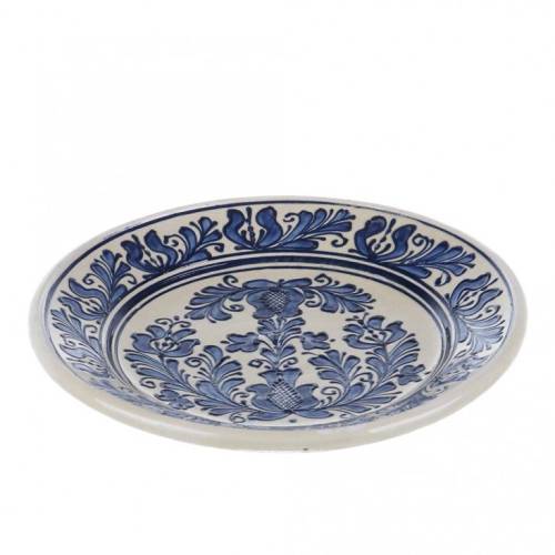 Farfurie traditionala ceramica albastra de corund 24 cm model 1 | Invie Traditia
