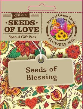 Felicitare Eco - Seeds of Love - Seeds of Blessing | Natural Green Seeds