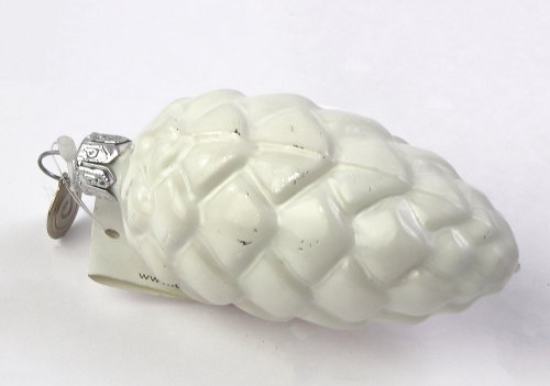 Glob Craciun - Glass Pine Cone, White Opal, 7cm | Drescher
