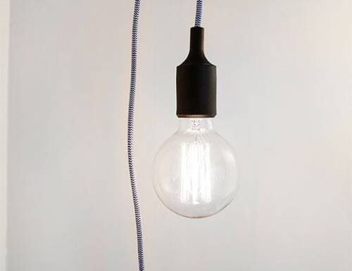 Lampa - braided pendant light blue/white | kikkerland