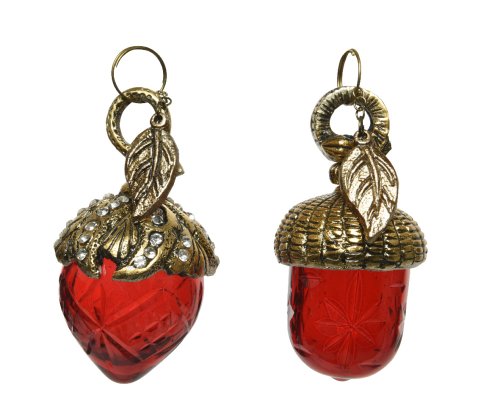 Ornament brad - Hanger Glass - Red, doua modele | Kaemingk
