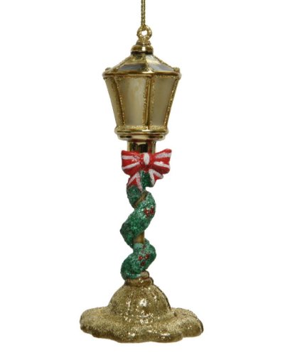 Ornament brad - Lamp Glass Gold Glitter Details | Kaemingk