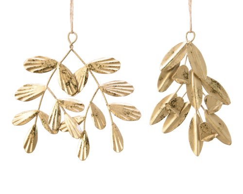 Ornament brad - Leaf Iron with Gold Foil, doua modele | Kaemingk